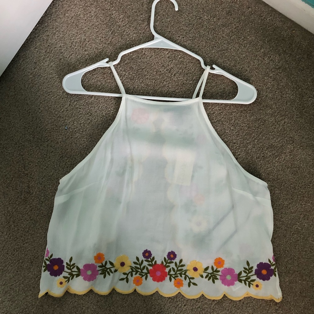 NWT woven cami top with multicolored flowers